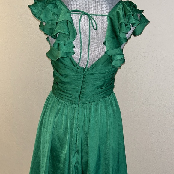 Lulus Daytime Darling Dress Color Green Style Mini Ruffles Size medium - Picture 6 of 6